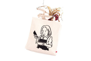 Girl With Noodles Tote Bag